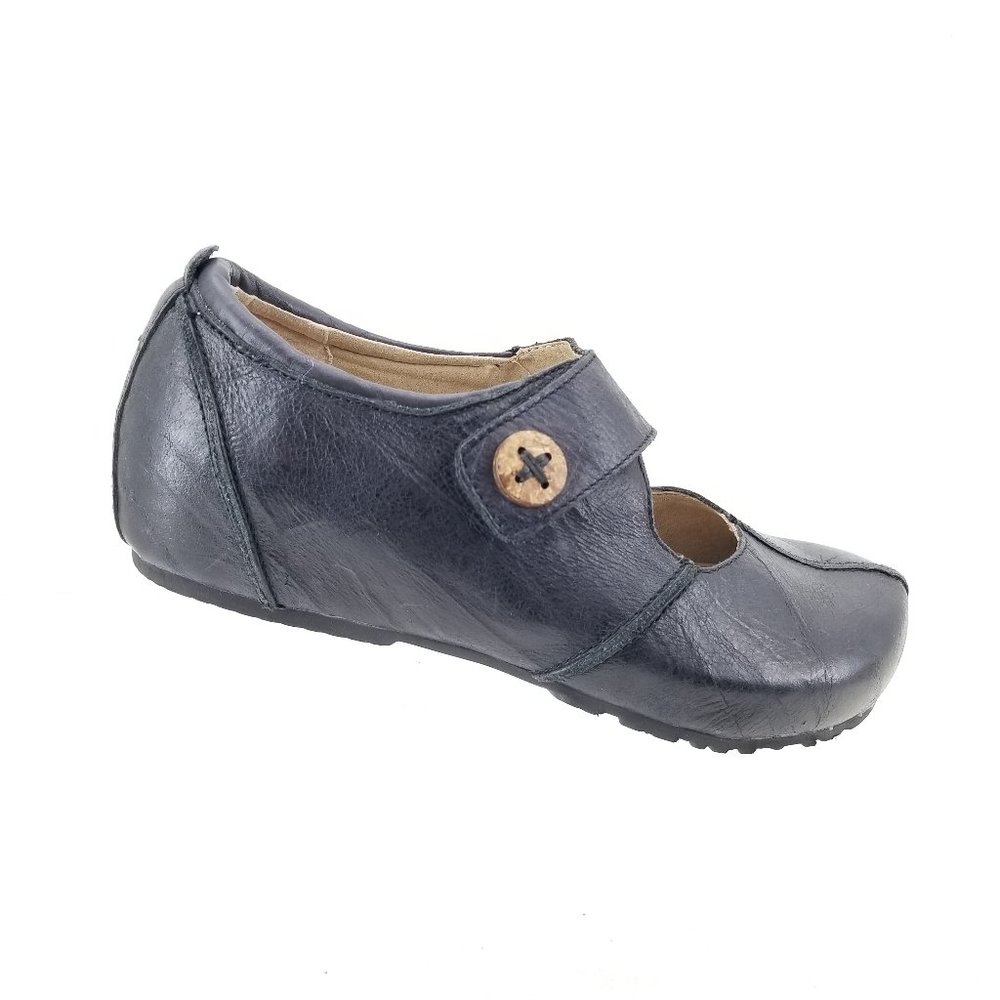 NWOB Aetrex Black  Mary Janes Womens Hook n Loop Button Strap Black SC950W 7W